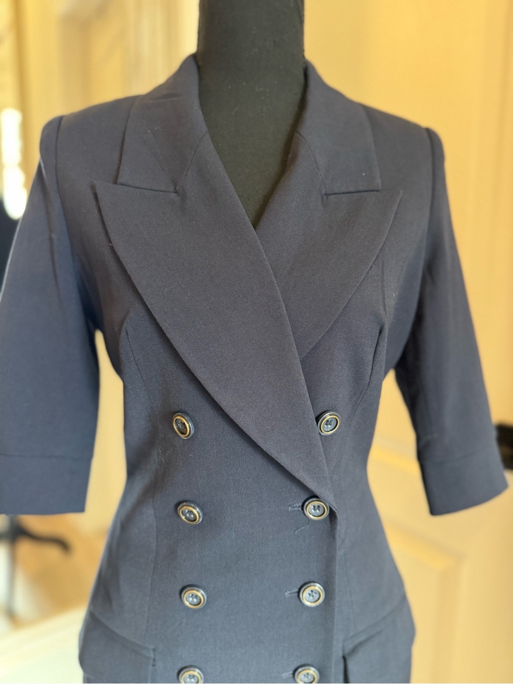 VENUS Navy Blue Mini Business Jacket Dress - Picture 8 of 13